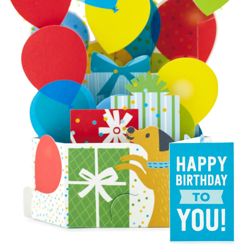 Details about   Happy Birthday Burst of Balloons Hallmark Paper Wonder Pop Up Card 