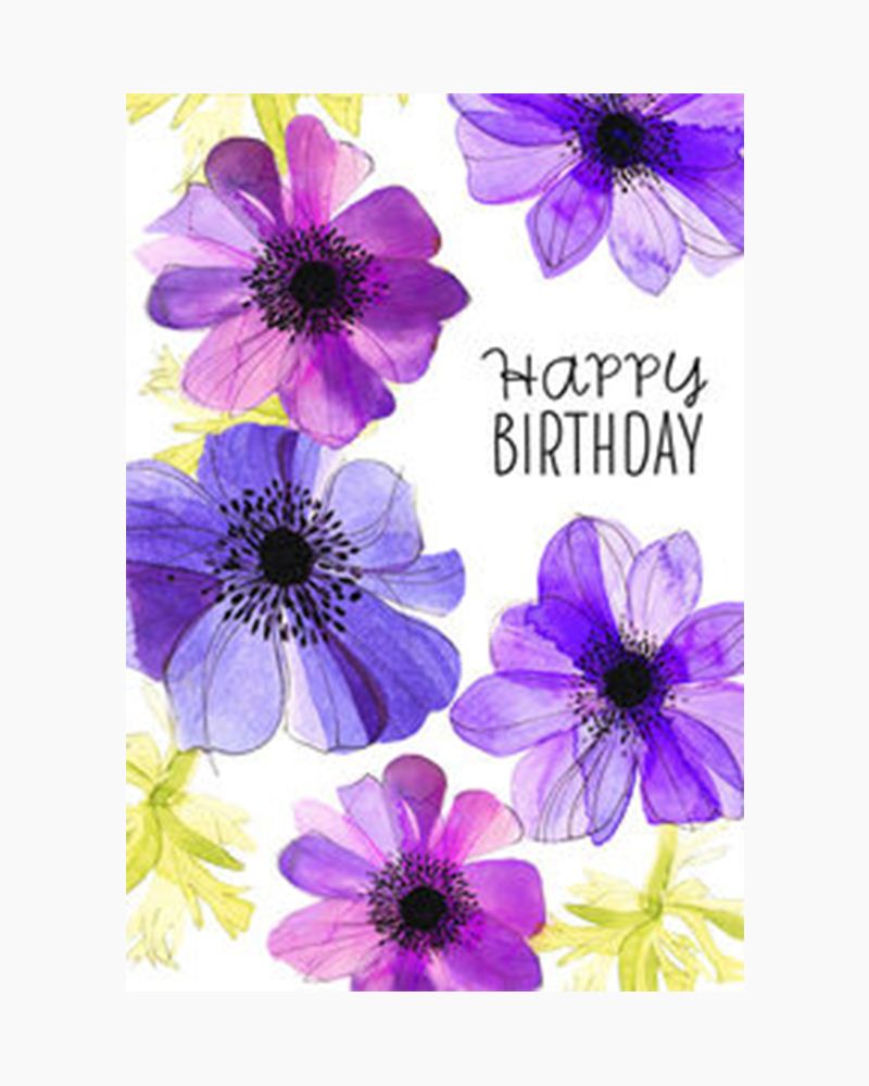Lavender Lotus Flower Birthday Blank Card