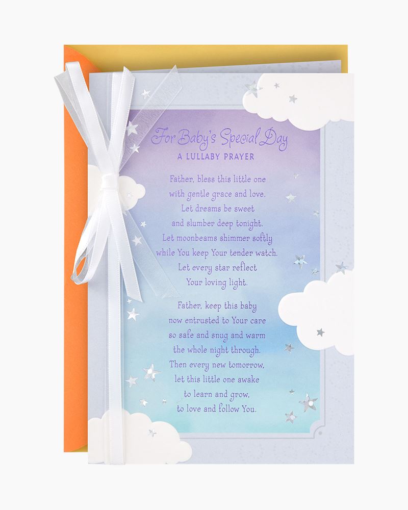 Hallmark Sweet Baby Lullaby Prayer Baptism Card | The Paper Store