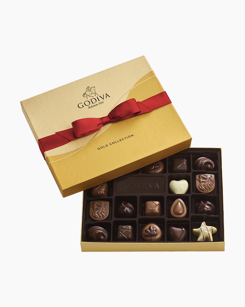 Online Single Red Rose Paper Wrap & Godiva Chocolates Gift