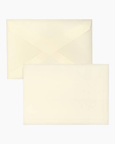 Crane & Co aqua folded notes hand bordered in brownl boxed stationery 