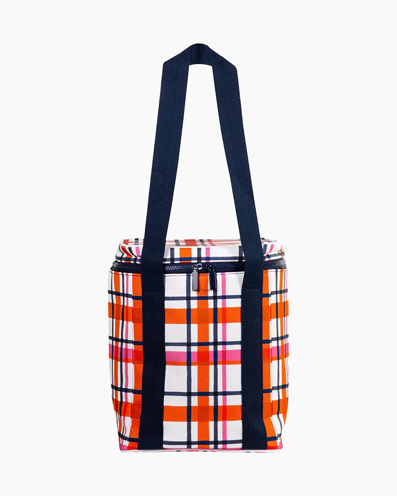 Kate Spade Handbag. Plaid. Orange and blue. Brown... - Depop