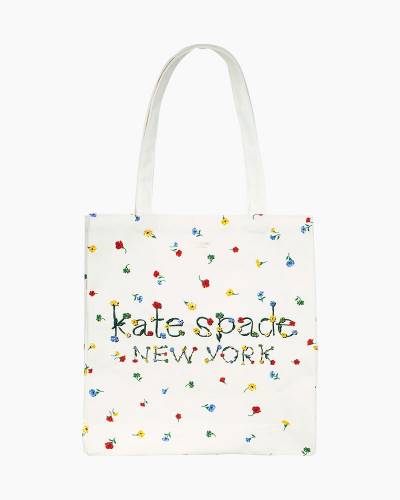 Kate Spade New York Gold Dot with Script Canvas Book Tote Bag