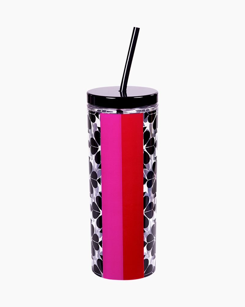 kate spade new york Black Spade Flower Insulated Tumbler with Straw | The  Paper Store