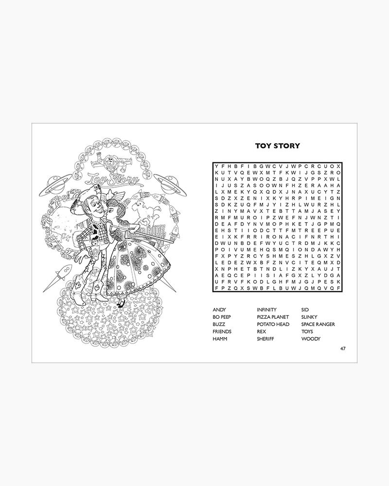 Disney Word Search and Coloring Book 