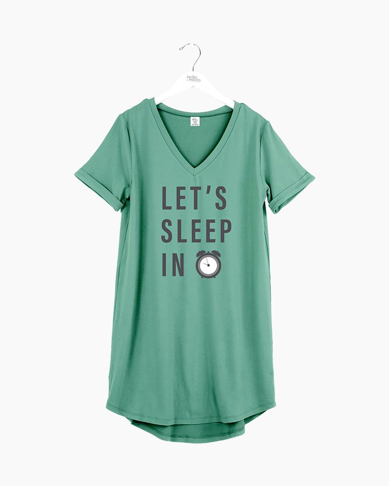 Hello Mello Let Me Sleep V-Neck Super Soft Sleep Shirt