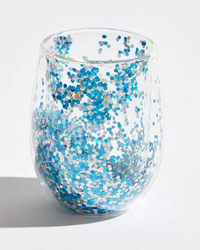 Glitter Acrylic Stemless Wine Glass Set