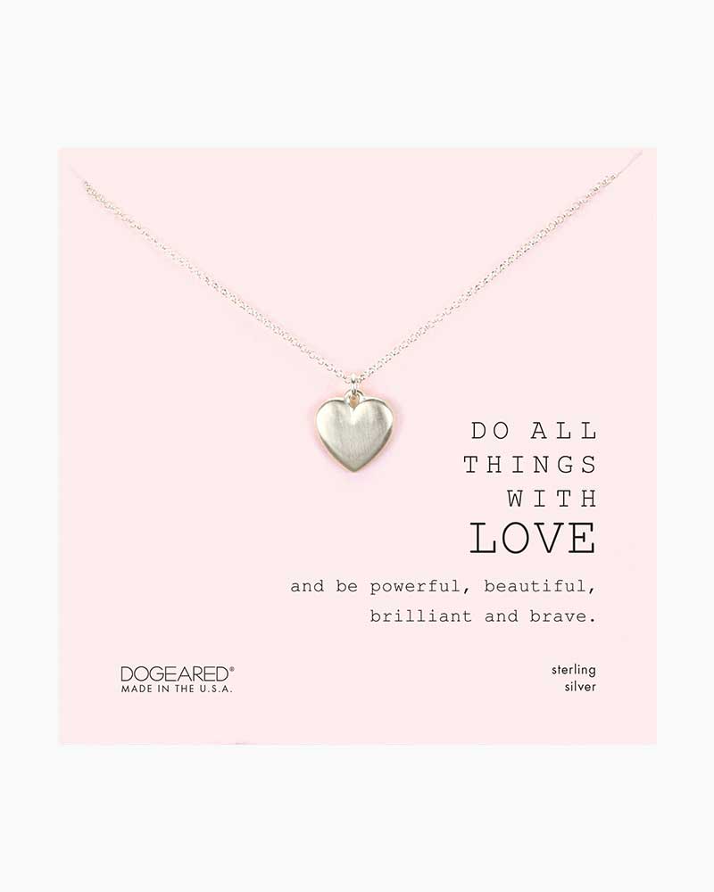 Dogeared Womens Do All Things with Love Large Heart Necklace 