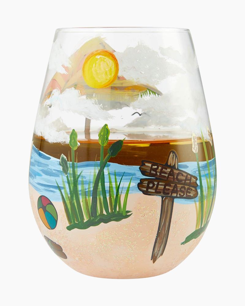 Shop Flamingo Stemless Wine Glass - Set of 4 For Your Coastal Home
