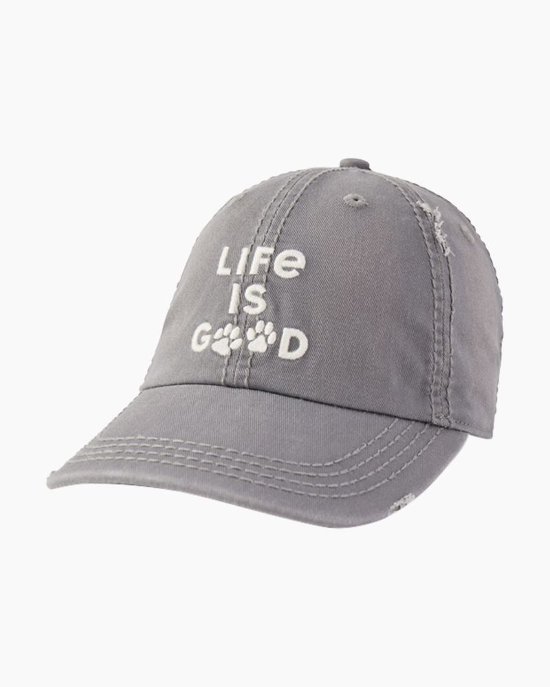 Life Is Good Tie-Dye Paw Print Sunwashed Chill Cap