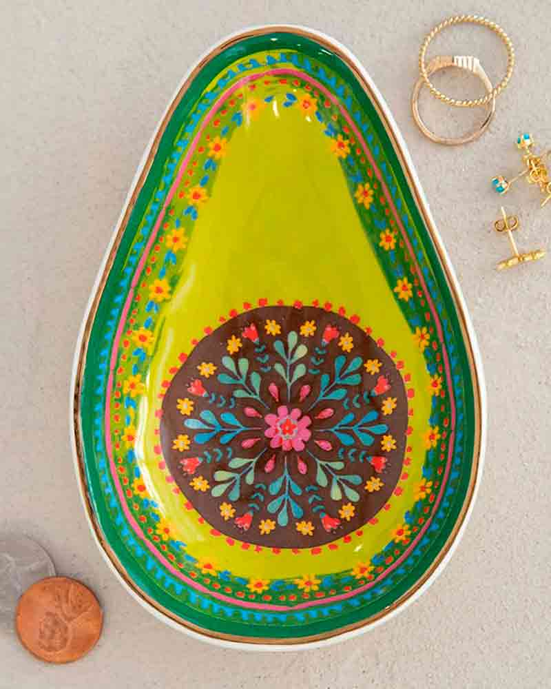 Paw Print Trinket Bowl in Orange & Cyan 