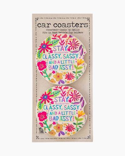 Car Coasters, Set of 2 - Folk Flower – Natural Life