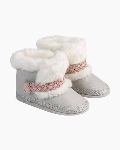 Robeez Infant Grey/Pink Montana Soft Soles Boots 