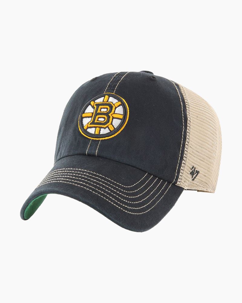 47 Boston Bruins Men's Black on Black Clean Up Adjustable Hat - One Size