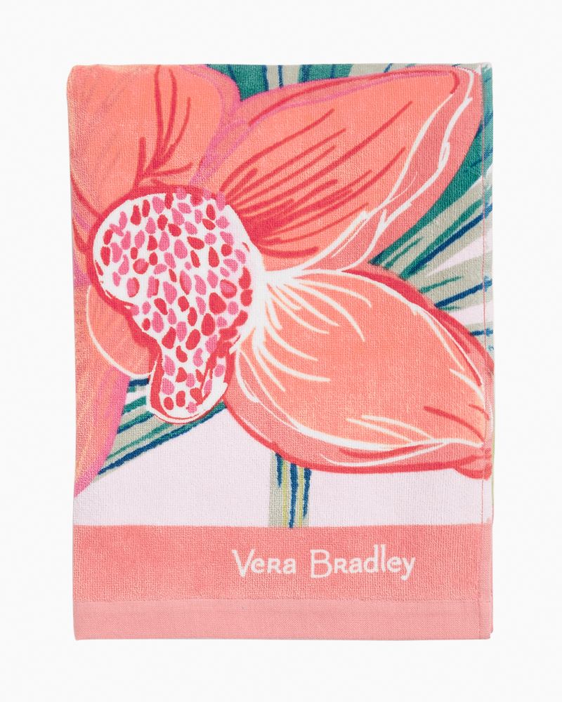 Beach Towel in Rain Forest Canopy Coral