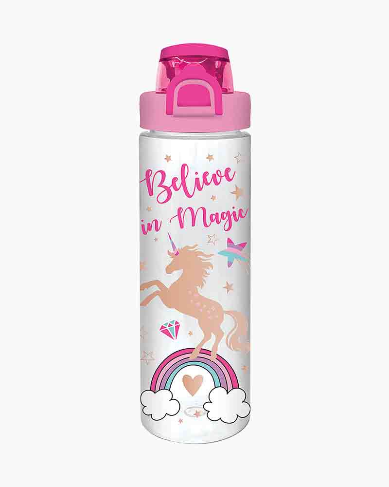 Hot Focus Believe in Magic Unicorn Pop-Open Water Bottle (24 oz