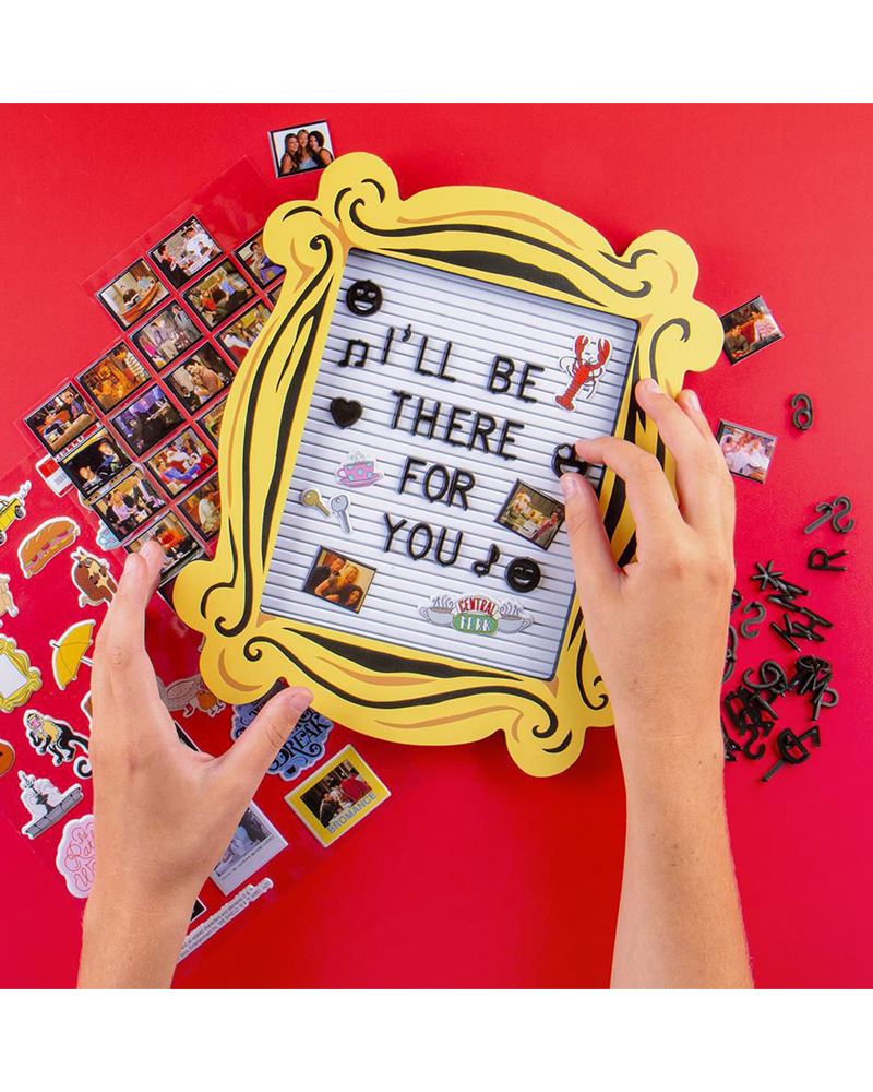 Changeable Letter Board Comes with Black Letters & Colorful Stickers Monicas Yellow Peephole Picture Frame Design Friends Letter Board Frame Kit