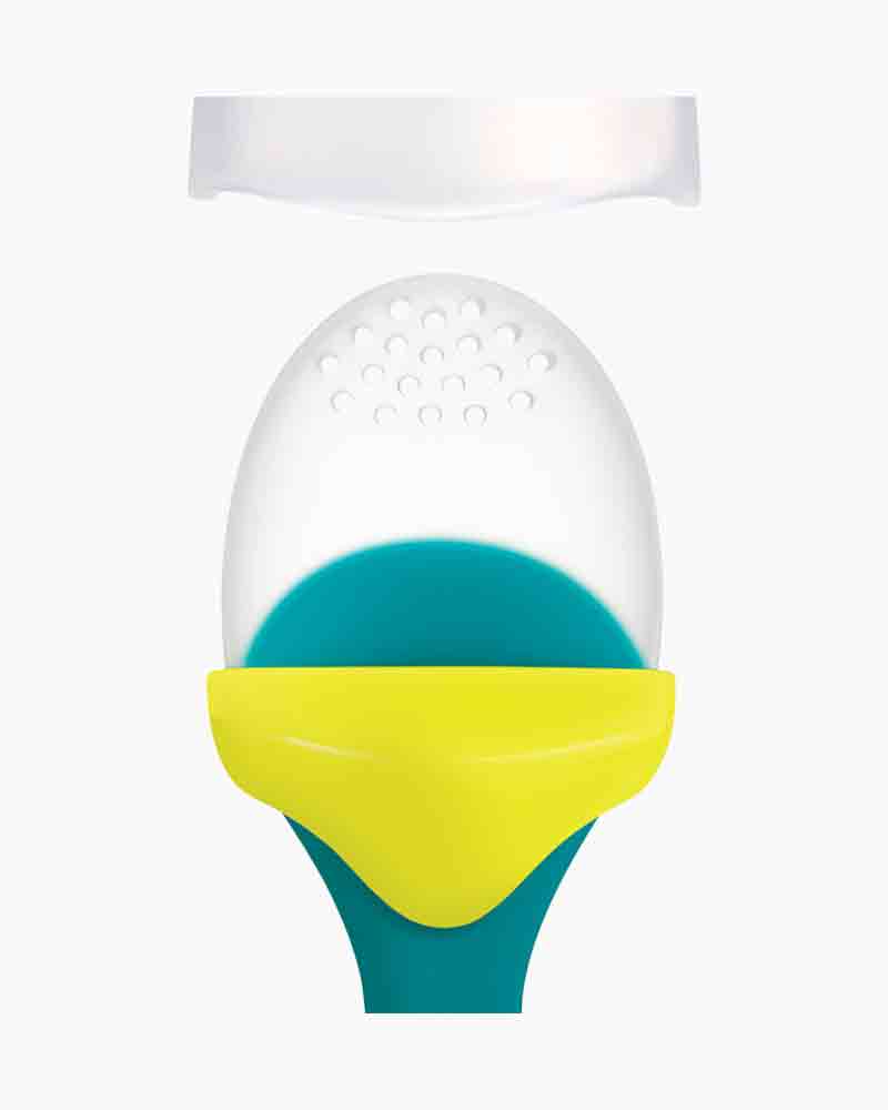 Tomy Pulp Silicone Feeder in Teal and Yellow