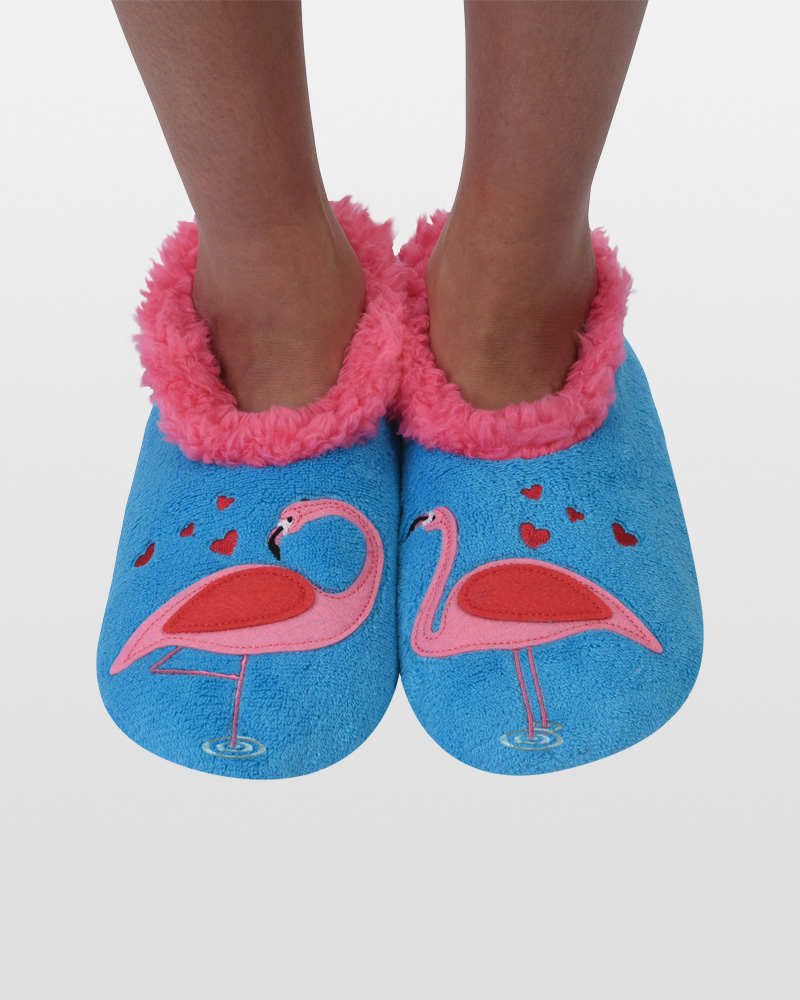 NEW Snoozies Slippers Women's Simply Pairable FLAMINGO SMALL SHOE SIZE 5/6 