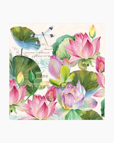 Michel Design Works Water Lilies Natural Woven Cotton Kitchen Towel 20" x 28" 