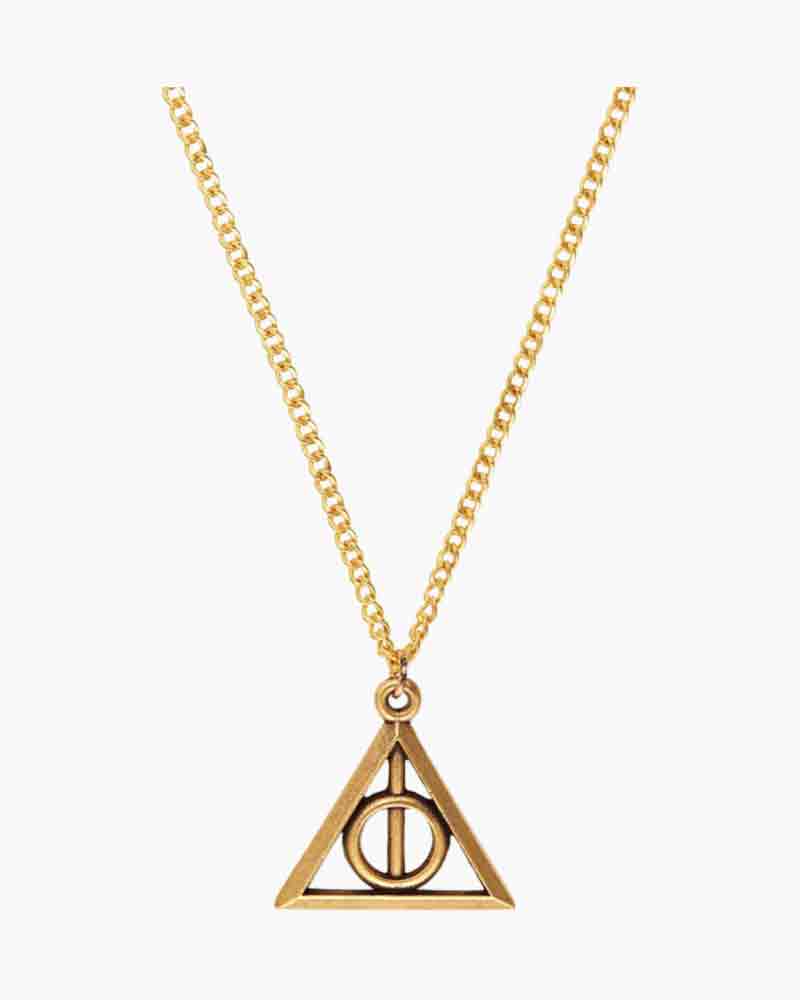 Harry Potter Deathly Hallows Necklace in Black | Lyst