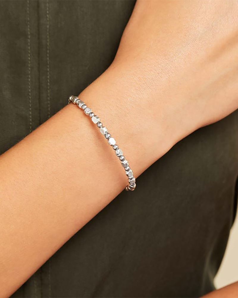 ALEX & ANI silver white bead bracelet 2 