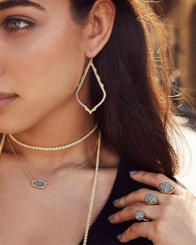 Kendra Scott Iridescent Drusy Elisa Silver Pendant Necklace | The