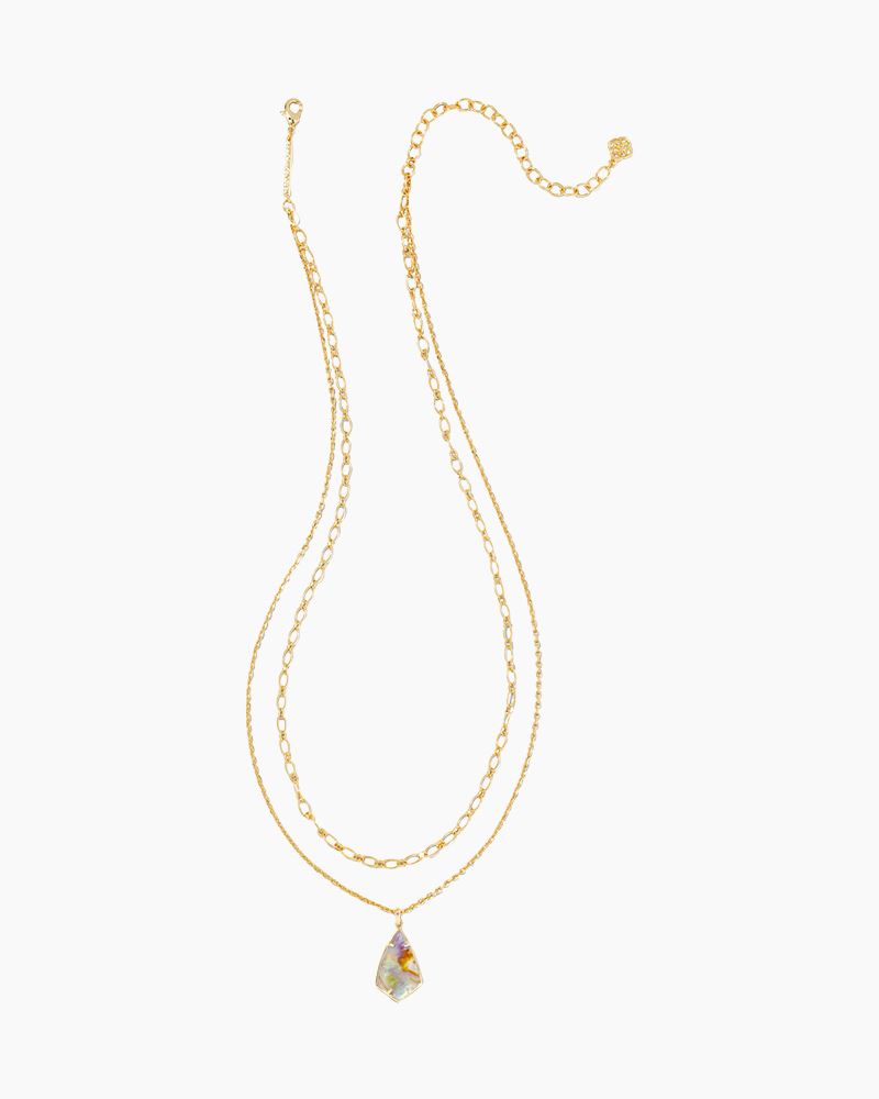 Kendra Scott Stamped Dira Gold Pendant Necklace in Abalone | The Summit at  Fritz Farm