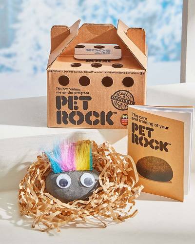 Plush pet rock with hair bow · Whimsical Squid Creations · Online