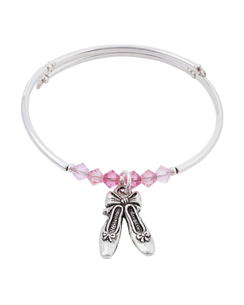 Personalised Girls Jewellery. Name Bracelet with Ballet Slippers Charm 