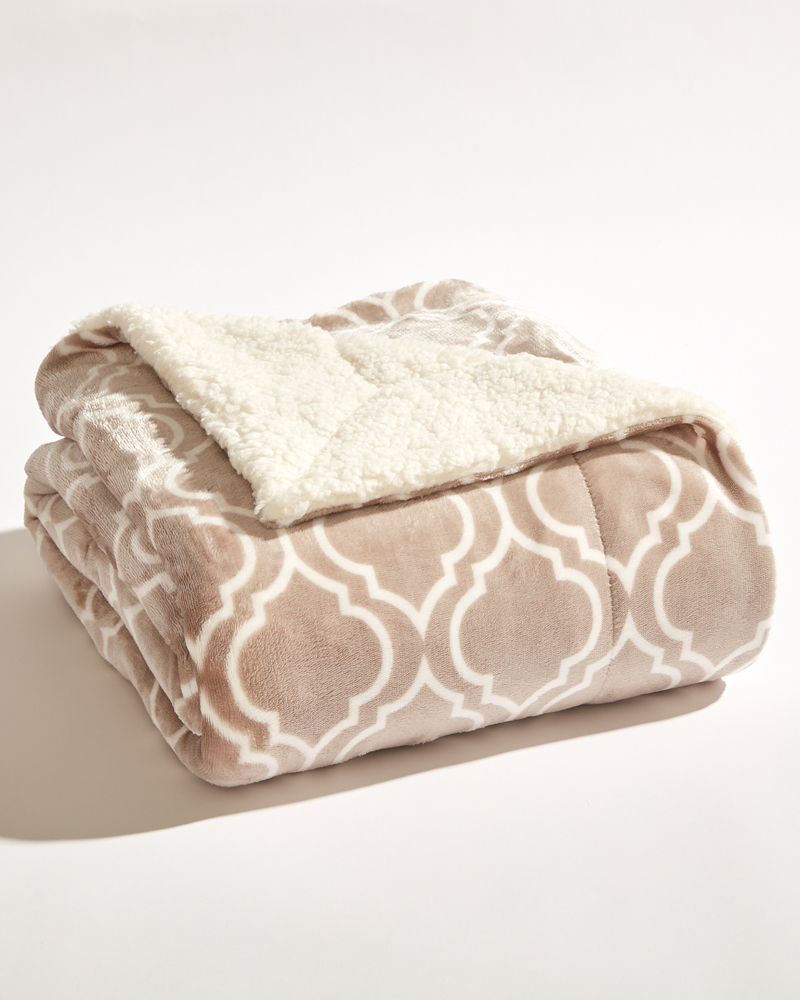 Legacy Main Luxury Sherpa Throw Blanket In Grey And Taupe The Paper Store