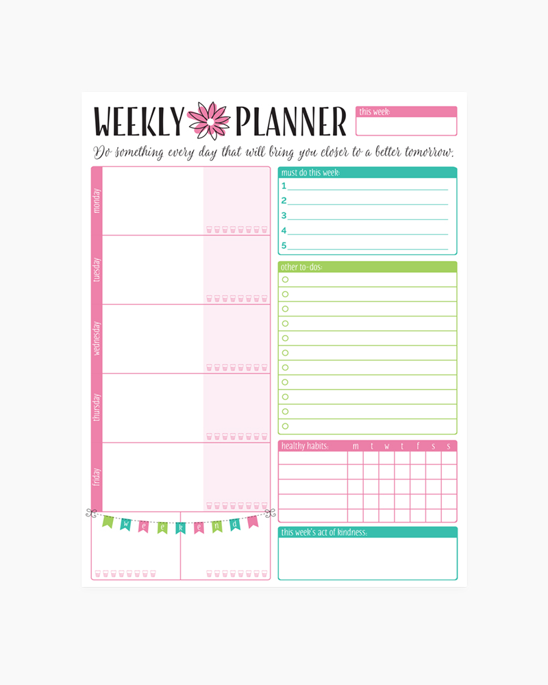 8 5 X 11 Bloom Daily Planners Weekly Planning System Tear Off To Do Pad