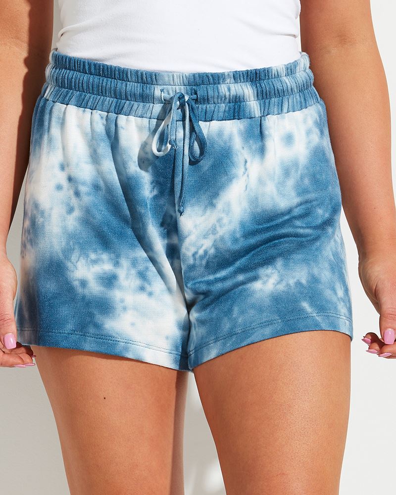 Mia + Tess Designs ™ Tie Dye Shorts in Blue and White | The Paper Store
