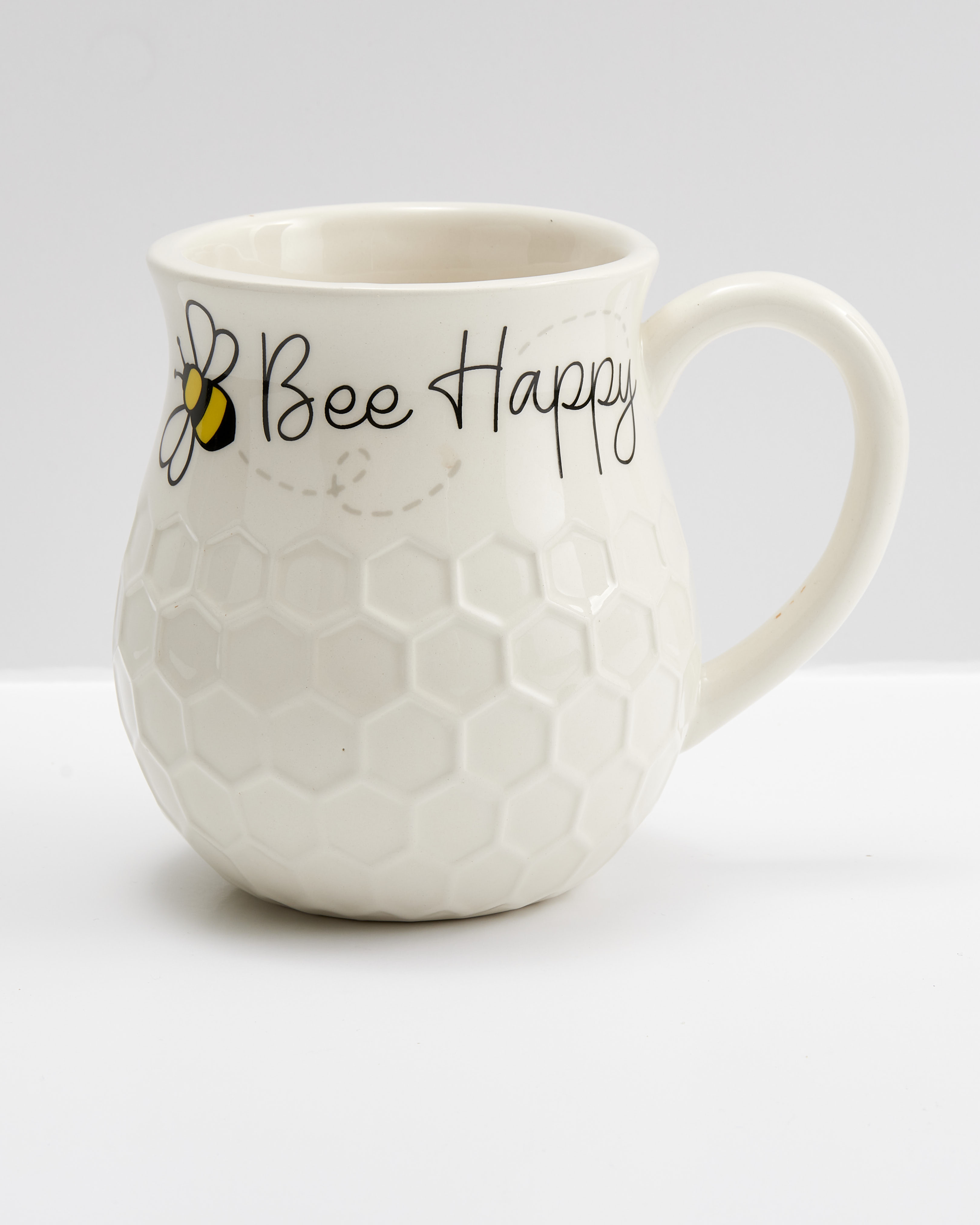 Bee Honeycomb Mug with Wooden Stirrer