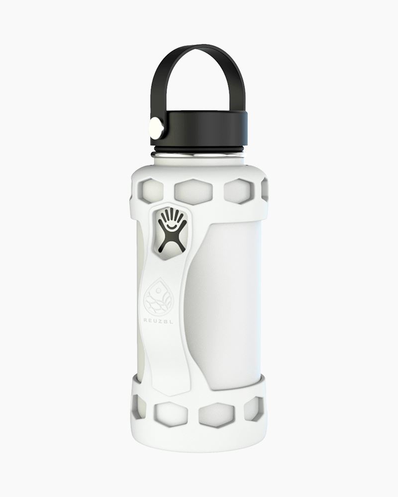 REUZBL Bottle Bumper Silicone Sleeve in White for Hydro Flask