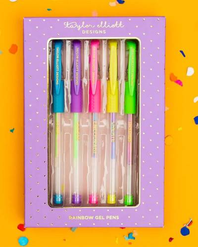 TAYLOR ELLIOTT 5pc COMPLIMENTARY Colored Pen Set – Silver Accents