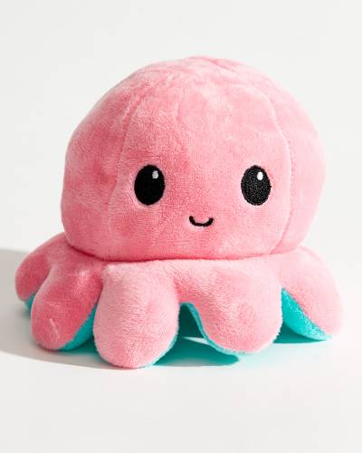 Cute Octopus Plush Toy Blue and Watermelon Red Reversible Octopus Plush