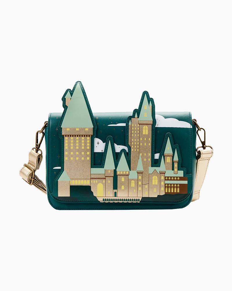 Loungefly Harry Potter Golden Hogwarts Crossbody Bag with Pouch
