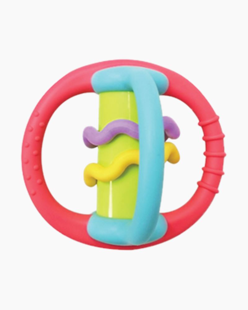 Calming Soothie Sound & Textures Award Winning Design in Japan Ages 3+ Month Develops Coordination & Motor Skills TOYLAB The Little Orbit Rattle Teething Toy with Multiple Sensory Points