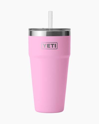 Yeti Power Pink Rambler 26 oz Stackable Cup w/Straw Lid Brand New